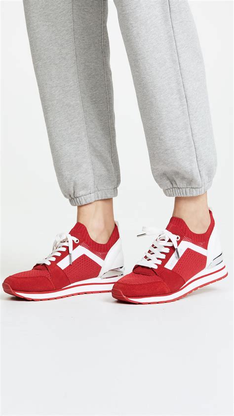 michael kors billie knit trainer red|Michael michael kors billie knit trainer + FREE SHIPPING.